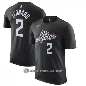 Maillot Manche Courte Los Angeles Clippers Kawhi Leonard Ville 2022-23 Noir