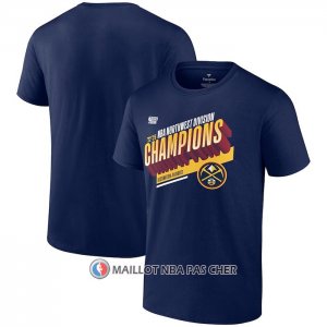 Maillot Manche Courte Denver Nuggets 2023 Southwest Division Champions Locker Room Bleu