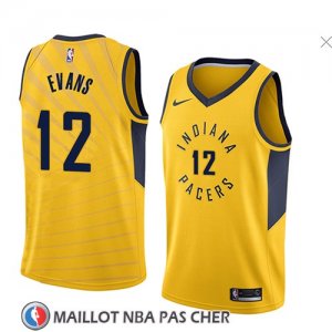 Maillot Indiana Pacers Tyreke Evans No 12 Statement 2018 Jaune