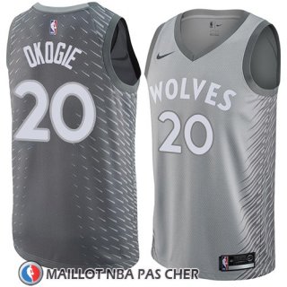 Maillot Minnesota Timberwolves Josh Okogie No 20 Ciudad 2018 Gris