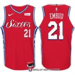 Maillot Authentique Philadelphia 76ers Embiid 2017-18 21 Rouge