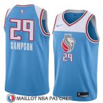 Maillot Sacramento Kings Jakarr Sampson No 29 Ciudad 2018 Bleu