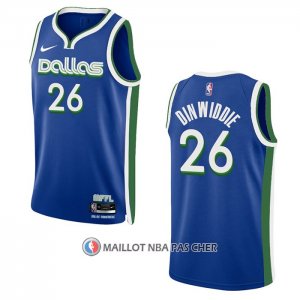Maillot Dallas Mavericks Spencer Dinwiddie NO 26 Ville 2022-23 Bleu