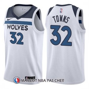 Maillot Minnesota Timberwolves Karl Anthony 32 Towns 2017-18 Blanc