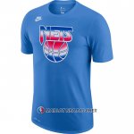 Maillot Manche Courte Brooklyn Nets Hardwood Classics Bleu