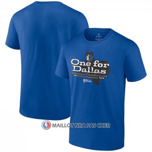 Maillot Manche Courte Dallas Mavericks 2024 Western Conference Champions Layup Drill Bleu