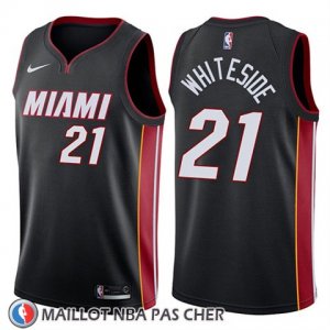 Maillot Miami Heat Hassan Whiteside No 21 Icon 2018 Noir