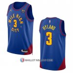 Maillot Denver Nuggets Nahshon Hyland NO 3 Statement 2022-23 Bleu