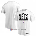 Maillot Manche Courte Brooklyn Nets Practice Performance 2022-23 Blanc