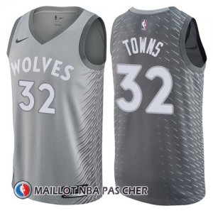 Maillot Minnesota Timberwolves Towns 32 Ciudad 2017-18 Gris