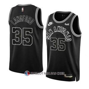 Maillot San Antonio Spurs Romeo Langford NO 35 Classic 2022-23 Noir