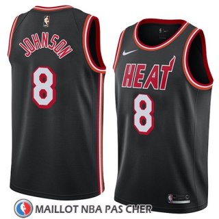 Maillot Miami Heat Tyler Johnson No 8 Classic 2018 Noir