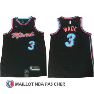 Maillot Miami Heat Wade 3 Ciudad 2017-18 Noir.jpg Bleu
