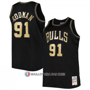 Maillot Chicago Bulls Dennis Rodman NO 91 Mitchell & Ness 1997-98 Noir