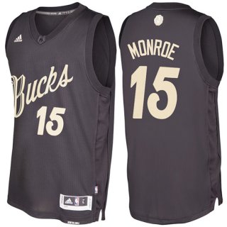 Maillot Navidad 2016 Greg Monroe Bucks 15 Noir