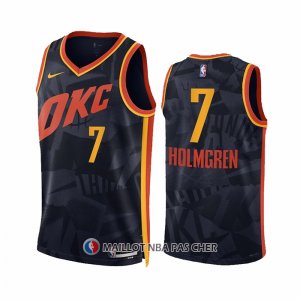 Maillot Oklahoma City Thunder Chet Holmgren NO 7 Ville 2023-24 Noir