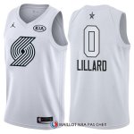Maillot All Star 2018 Portland Trail Blazers Damian Lillard 0 Blanc