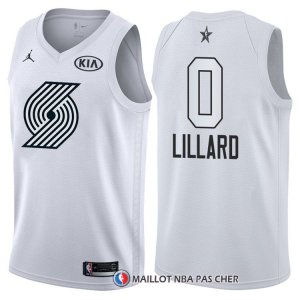 Maillot All Star 2018 Portland Trail Blazers Damian Lillard 0 Blanc