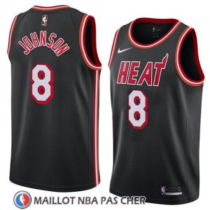 Maillot Miami Heat Tyler Johnson No 8 Classic 2018 Noir