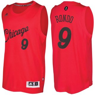 Maillot Navidad 2016 Rajon Rondo Bulls 9 Rouge