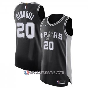 Maillot San Antonio Spurs Manu Ginobili NO 20 Icon Authentique Noir
