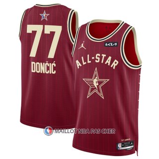 Maillot All Star 2024 Dallas Mavericks Luka Doncic NO 77 Rouge