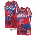 Maillot Philadelphia 76ers Allen Iverson NO 3 Mitchel & Ness 1997-98 Rouge