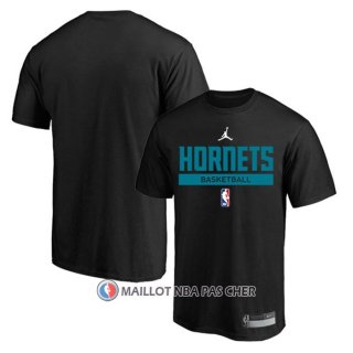 Maillot Manche Courte Charlotte Hornets Practice Performance 2022-23 Noir