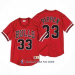 Maillot Manche Courte Chicago Bulls Scottie Pippen NO 33 Rouge