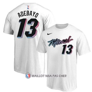 Maillot Manche Courte Miami Heat Bam Adebayo Ville 2020-21 Blanc