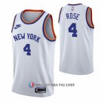 Maillot New York Knicks Derrick Rose NO 4 75th Anniversary Blanc