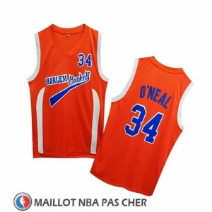 Maillot Uncle Drew Shaquille O'neal No 34 Harlem Buckets Orange