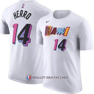 Maillot Manche Courte Miami Heat Tyler Herro Ville 2022-23 Blanc