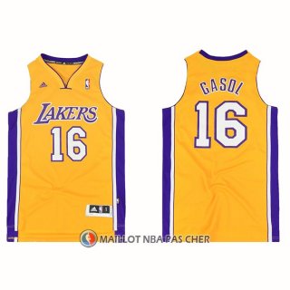 Maillot Los Angeles Lakers Pau Gasol NO 16 Icon Jaune
