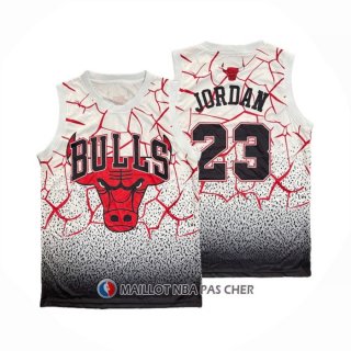 Maillot Chicago Bulls Michael Jordan NO 23 Mitchell & Ness Blanc Rouge