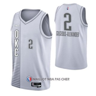 Maillot Oklahoma City Thunder Shai Gilgeous-Alexander NO 2 Ville 2021-22 Blanc