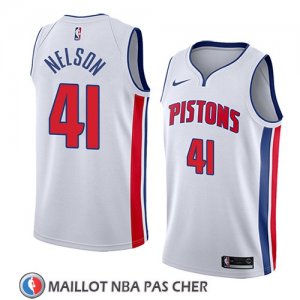 Maillot Detroit Pistons Jameer Nelson No 41 Association 2017-18 Blanc