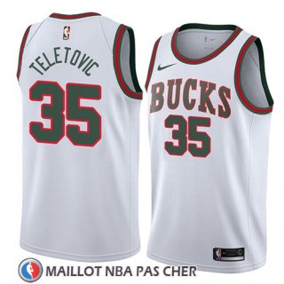 Maillot Milwaukee Bucks Mirza Teletovic No 35 Classic 2018 Blanc