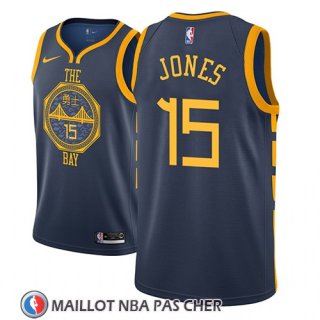 Maillot Golden State Warriors Damian Jones No 15 Ciudad 2018-19 Bleu