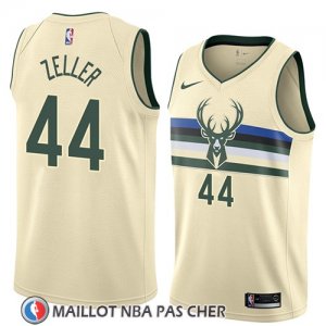 Maillot Milwaukee Bucks Tyler Zeller No 44 Ciudad 2018 Crema