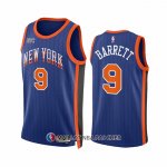 Maillot New York Knicks RJ Barrett NO 9 Ville 2023-24 Bleu