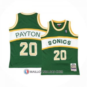 Maillot Enfant Seattle Supersonics Gary Payton NO 20 Historic Retro Vert