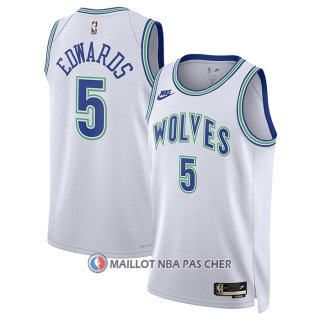 Maillot Minnesota Timberwolves Anthony Edwards NO 5 Classic 2023-24 Blanc