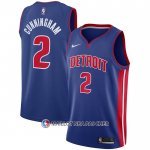 Maillot Detroit Pistons Cade Cunningham NO 2 Icon Bleu
