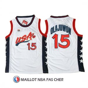 Maillot USA 1996 Olajuwon 15 Blanc