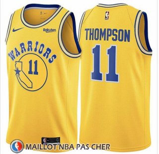 Maillot Golden State Warriors Klay Thompson No 11 Hardwood Classic 2018 Jaune