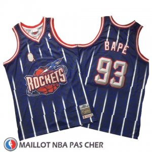 Maillot Houston Rockets Bape No 93 Retro Bleu