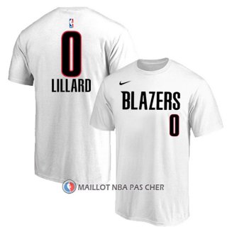 Maillot Manche Courte Portland Trail Blazers Damian Lillard Blanc