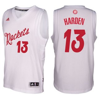 Maillot Navidad 2016 James Harden Rockets 13 Blanc