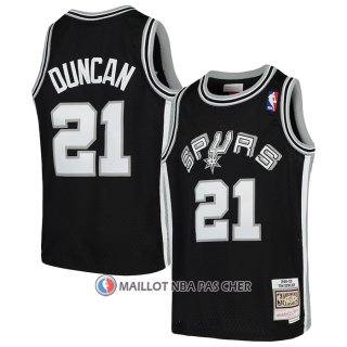 Maillot Enfant San Antonio Spurs Tim Duncan NO 21 Mitchell & Ness 1998-99 Noir